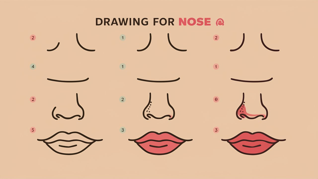 how to draw a nose